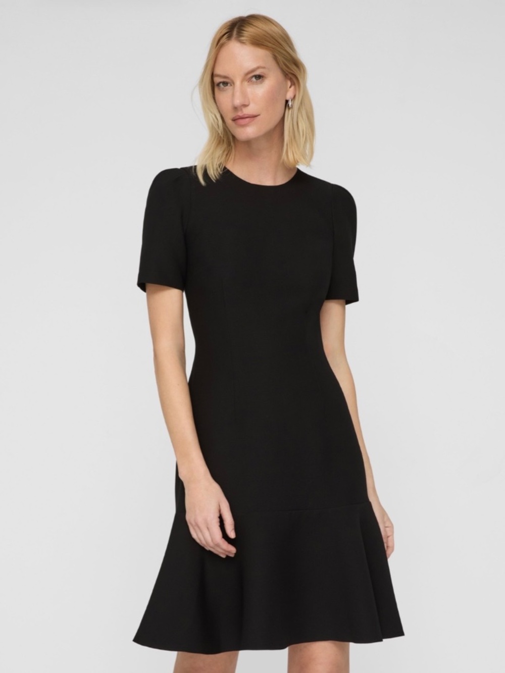 Lafayette 148 New York WOOL-SILK CREPE SHORT SLEEVE DRESS,Size 10 - Picture 3 of 16